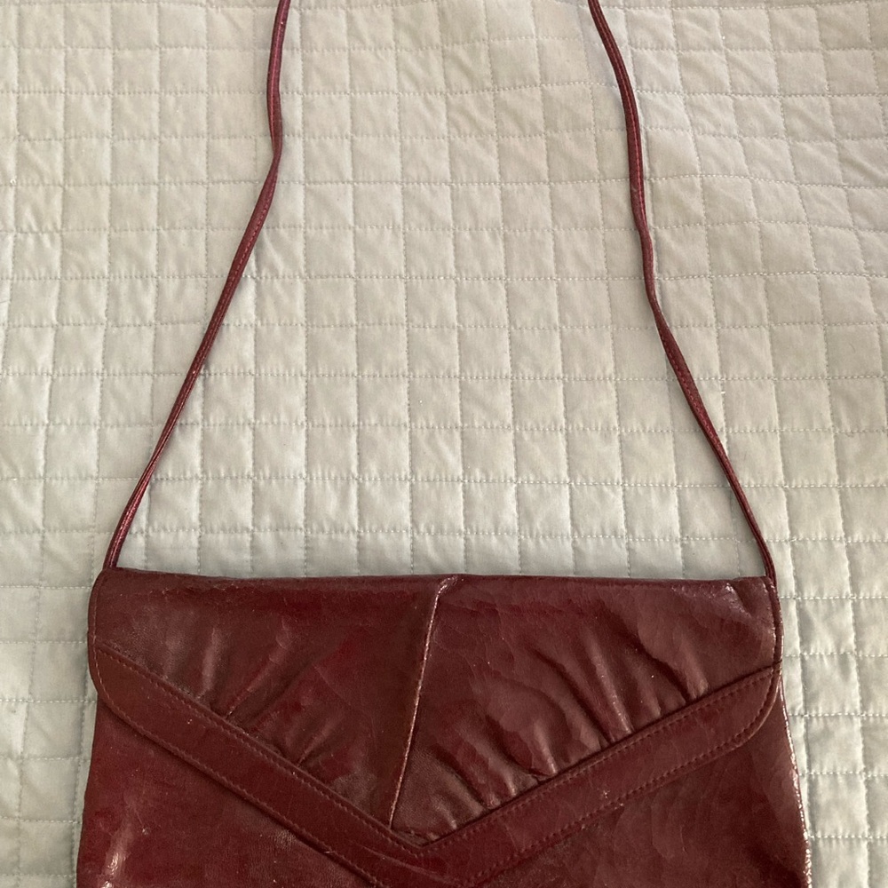 Vintage Chic cherry brown Leather Crossbody Bag